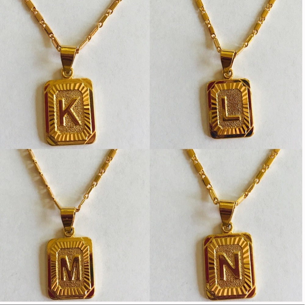 new gold filled unisex initial necklace w. Pendant